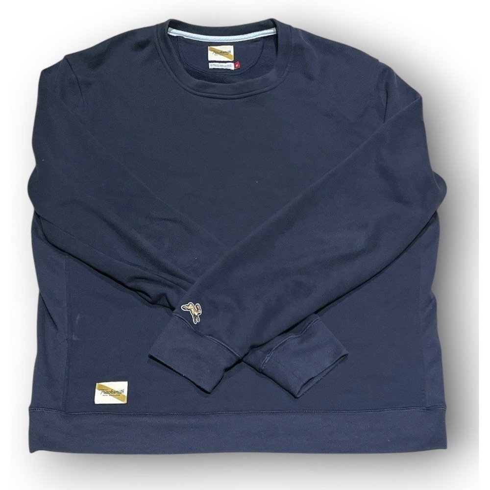 Tracksmith New England Navy Crewneck Sweatshirt XL Made in Malaysia